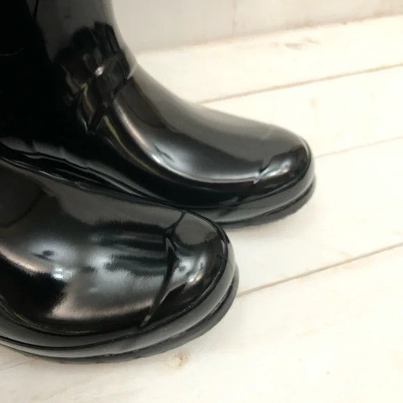 Hunter Original Tall Gloss Rain Boots • Women's Sz 9 • Black Gloss • NIB - Picture 4 of 12